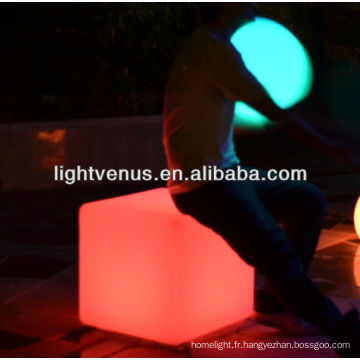 grande taille fête en plein air en plastique lumineux led cube